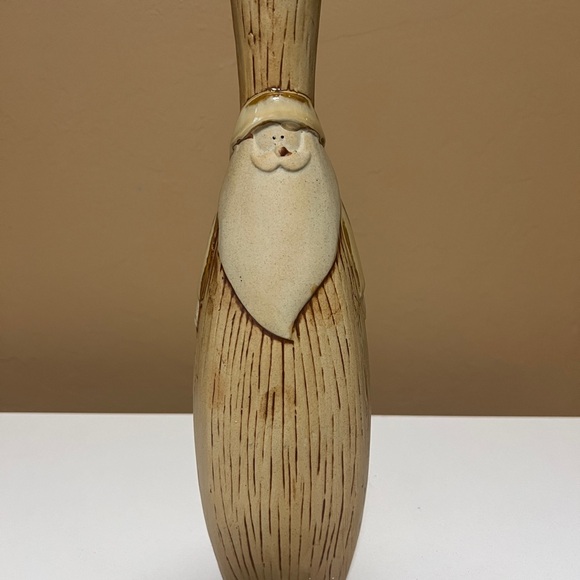 Ceramic Santa Vase 13” in beige and brown - Picture 2 of 9